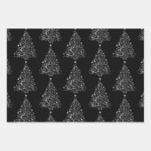 Elegantes Gold Silver & Red Christmas Tree Motif Geschenkpapier Set (Vorderseite 2)