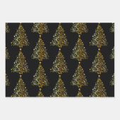 Elegantes Gold Silver & Red Christmas Tree Motif Geschenkpapier Set (Vorderseite)