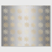 Elegantes Gold & Silver Snowflake Weihnachtsmuster Geschenkpapier (Flach)