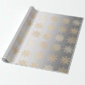 Elegantes Gold & Silver Snowflake Weihnachtsmuster Geschenkpapier (Ungerollt)