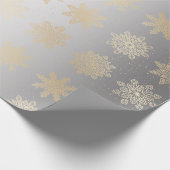 Elegantes Gold & Silver Snowflake Weihnachtsmuster Geschenkpapier (Ecke)