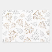 Elegantes Gold Silver Tree Weihnachtswrapping Pape Geschenkpapier Set (Vorderseite 3)
