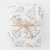 Elegantes Gold Silver Tree Weihnachtswrapping Pape Geschenkpapier Set (Beispiel)