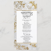 Elegantes Gold Silver und Gray Floral Programme (Vorne/Hinten)