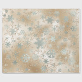 Elegantes Gold Silver Weihnachten Snowflake Muster Geschenkpapier (Flach)