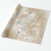 Elegantes Gold Silver Weihnachten Snowflake Muster Geschenkpapier (Ungerollt)