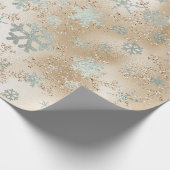 Elegantes Gold Silver Weihnachten Snowflake Muster Geschenkpapier (Ecke)