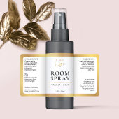 Elegantes Gold Simple Modern Room Mist Spray Label