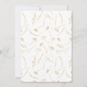 Elegantes Gold Sketch Wildblume Brautparty Einladung (Rückseite)