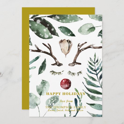 Elegantes Gold Snow Overlay Aquädukte Feiertagskarte (Vorne/Hinten)