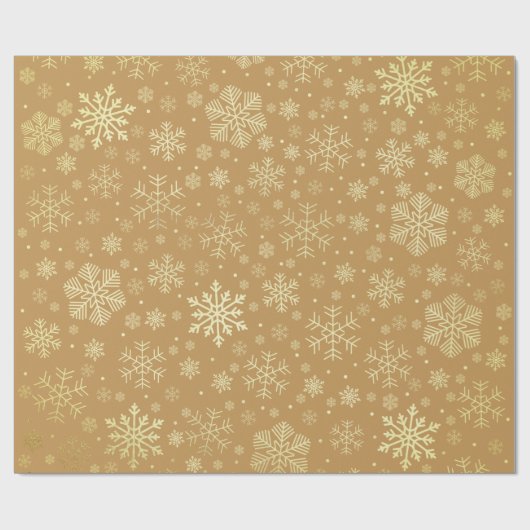 Elegantes Gold Snowflake Muster Geschenkpapier (Flach)