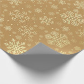 Elegantes Gold Snowflake Muster Geschenkpapier (Ecke)