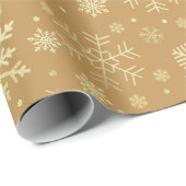 Elegantes Gold Snowflake Muster Geschenkpapier (Rolleneckpunkt)