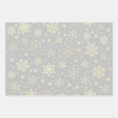 Elegantes Gold Snowflake Muster Geschenkpapier Set (Vorderseite 2)
