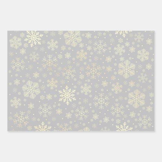 Elegantes Gold Snowflake Muster  Geschenkpapier Set (Vorderseite 2)