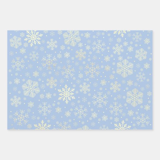 Elegantes Gold Snowflake Muster  Geschenkpapier Set (Vorderseite)