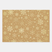 Elegantes Gold Snowflake Muster  Geschenkpapier Set (Vorderseite 3)