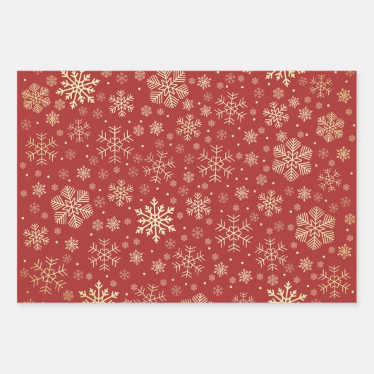 Elegantes Gold Snowflake Muster  Geschenkpapier Set (Vorderseite 2)