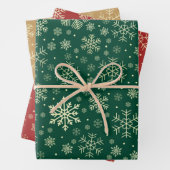 Elegantes Gold Snowflake Muster  Geschenkpapier Set (Beispiel)