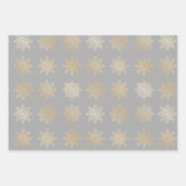 Elegantes Gold Snowflake Muster Geschenkpapier Set (Vorderseite 3)