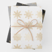 Elegantes Gold Snowflake Muster Geschenkpapier Set (Beispiel)