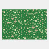 Elegantes Gold Snowflake Muster Geschenkpapier Set (Vorderseite 2)