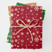 Elegantes Gold Snowflake Muster Geschenkpapier Set (Beispiel)