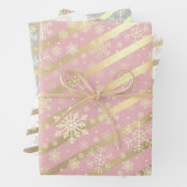 Elegantes Gold Snowflake Muster  Geschenkpapier Set (Beispiel)