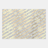 Elegantes Gold Snowflake Muster Geschenkpapier Set (Vorderseite 3)