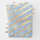 Elegantes Gold Snowflake Muster Geschenkpapier Set (Beispiel)