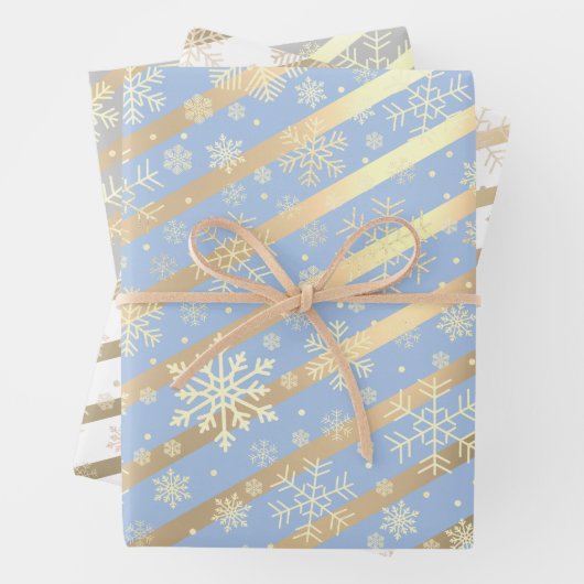 Elegantes Gold Snowflake Muster  Geschenkpapier Set (Beispiel)