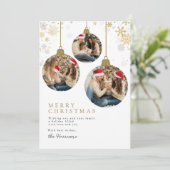 Elegantes Gold Snowflake Ornament Weihnachten Foto (Stehend Vorderseite)