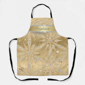 Elegantes Gold Snowflake Sparkle Schürze (Vorderseite)
