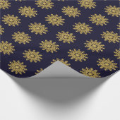 Elegantes Gold Snowflake Urlaubspapier Geschenkpapier (Ecke)