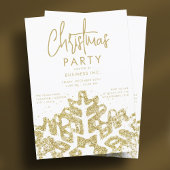 Elegantes Gold Snowflake Weihnachten Party Einladung