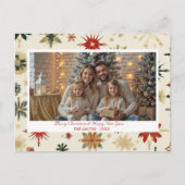 Elegantes Gold Snowflakes Foto Postkarte (Vorderseite)