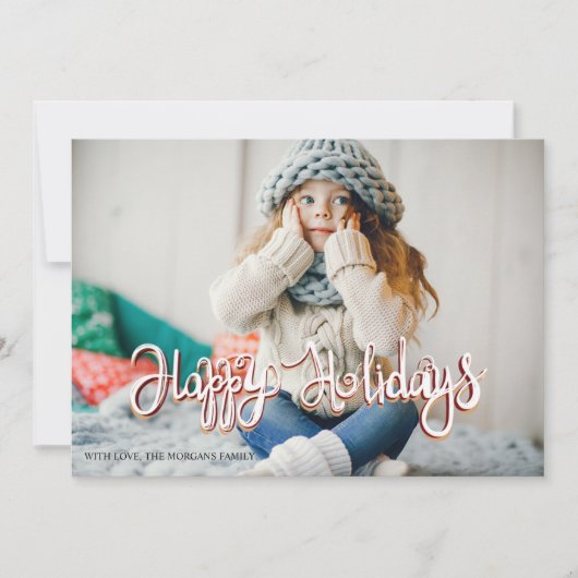 Elegantes Gold Snowflakes Happy Holidays Foto (Vorderseite)