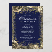 Elegantes Gold Sparkle Glitzer Party Einladung (Vorne/Hinten)