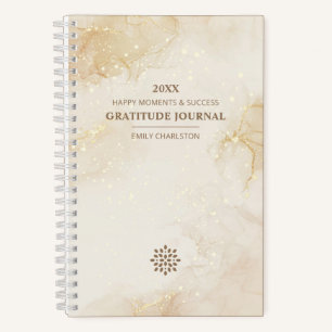 Elegantes Gold Sparkling Beige Wasserfarben Dankba Notizblock