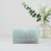 Elegantes Gold-Star-Logo Beruflich Visitenkarte (Stehend Vorderseite)