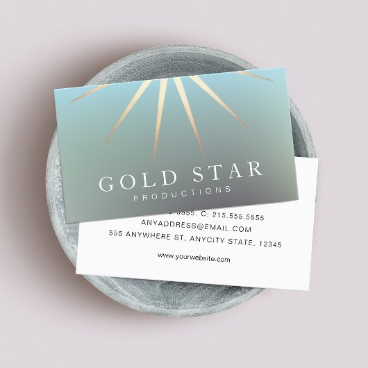 Elegantes Gold-Star-Logo Beruflich Visitenkarte