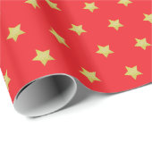 Elegantes Gold Star Muster Weihnachten Geschenkpapier (Rolleneckpunkt)