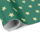 Elegantes Gold Star Muster Weihnachten Geschenkpapier (Rolleneckpunkt)