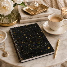 Elegantes Gold Starry Night Notebook