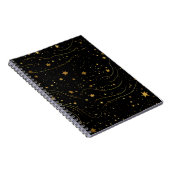 Elegantes Gold Starry Night Notebook Notizblock (Rechte Seite)