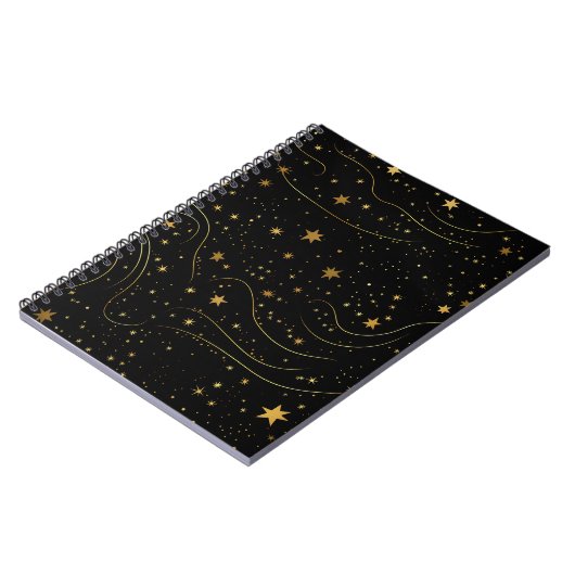 Elegantes Gold Starry Night Notebook Notizblock (Linke Seite)