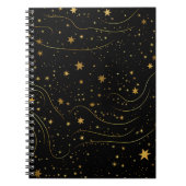 Elegantes Gold Starry Night Notebook Notizblock (Vorderseite)