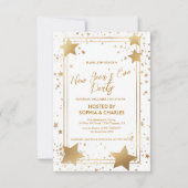Elegantes Gold Stars Silvester Party Einladung (Vorderseite)