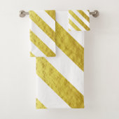 Elegantes Gold Stripes Muster Badhandtuch Set (Insitu)
