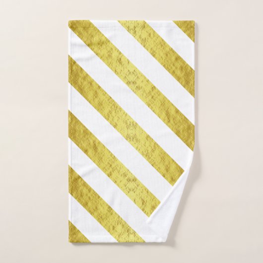 Elegantes Gold Stripes Muster Badhandtuch Set (Handtuch)